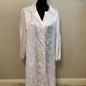 Vintage Christian Dior Lingerie long white floral robe size M